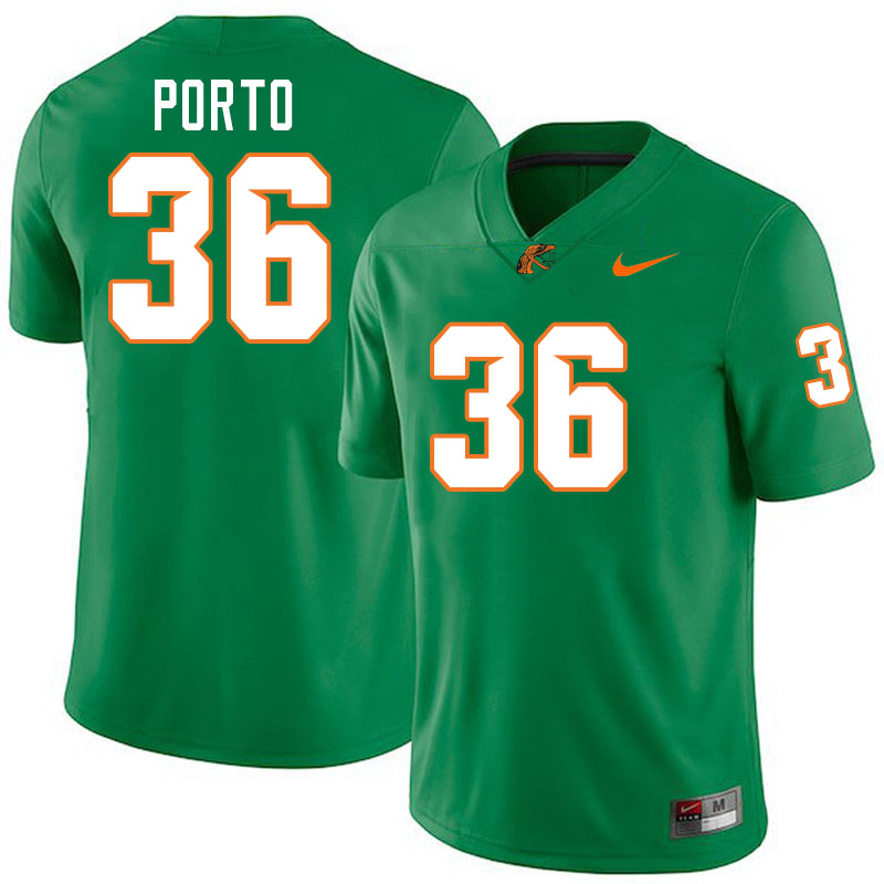 Florida A&M Rattlers #36 Daniel Porto College Football Jerseys,Uniforms-Green